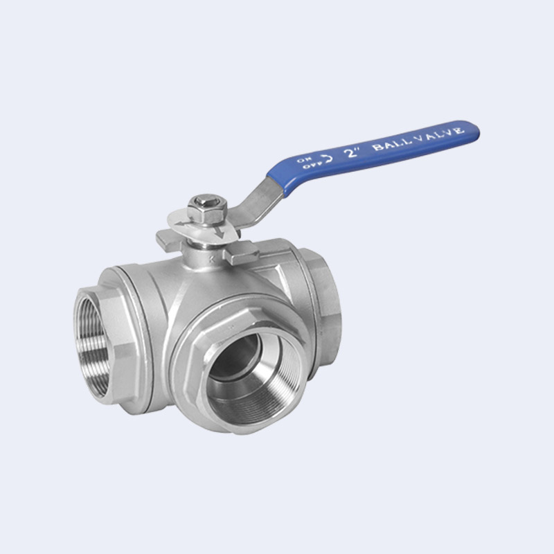 Internal thread three-way ball valve