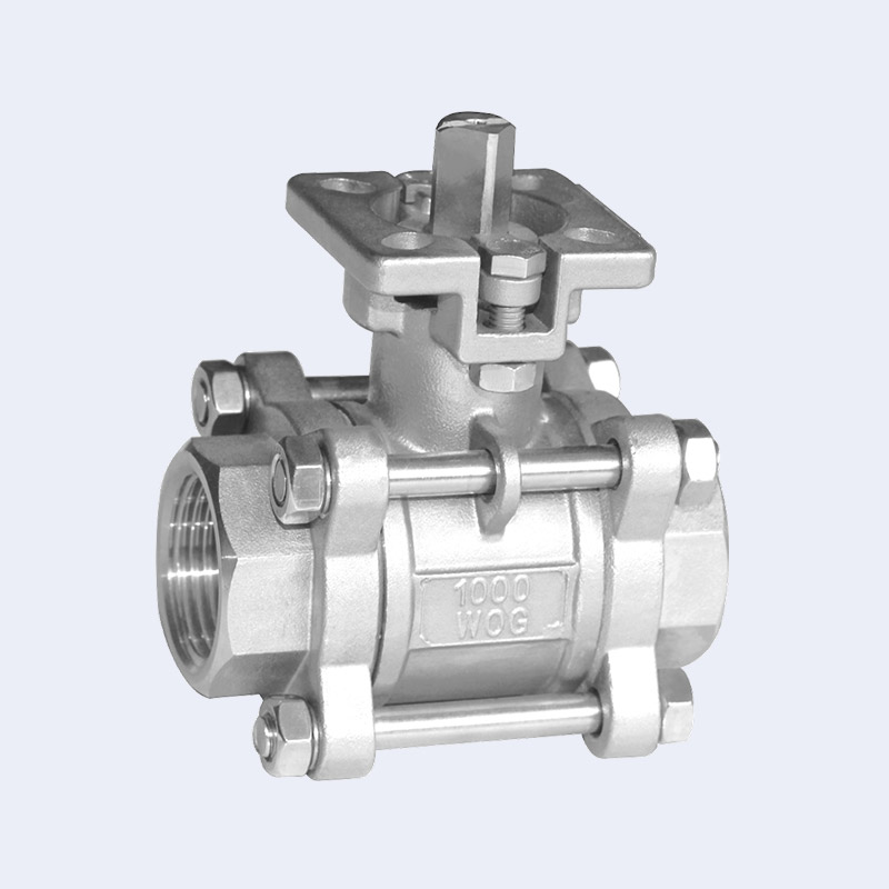 Three piece high platform ball valve