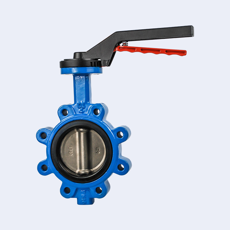 Manual rubber lined wafer butterfly valve