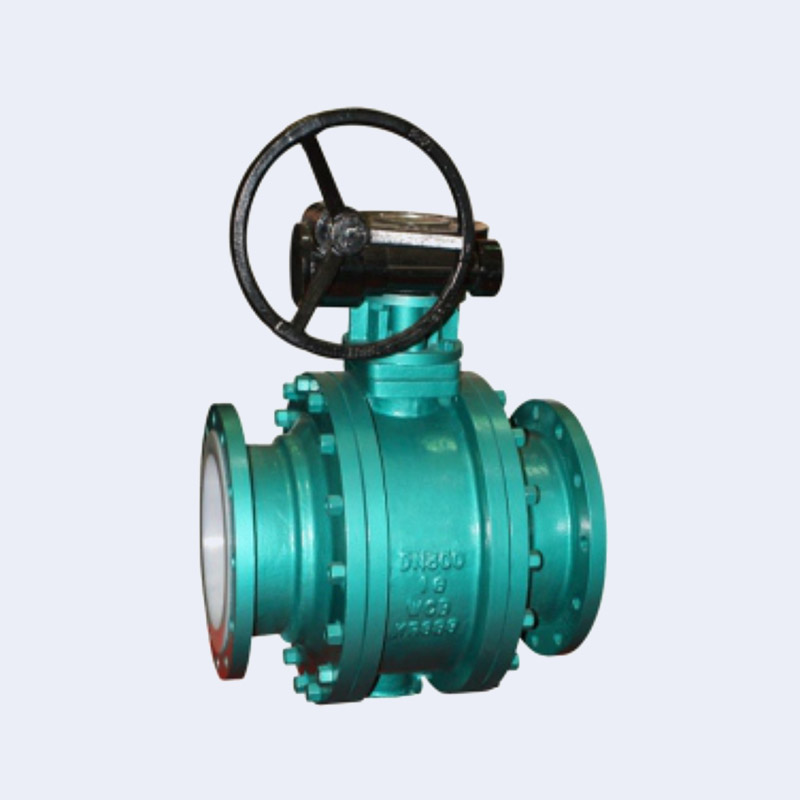 Fluorine lined worm gear flange ball valve