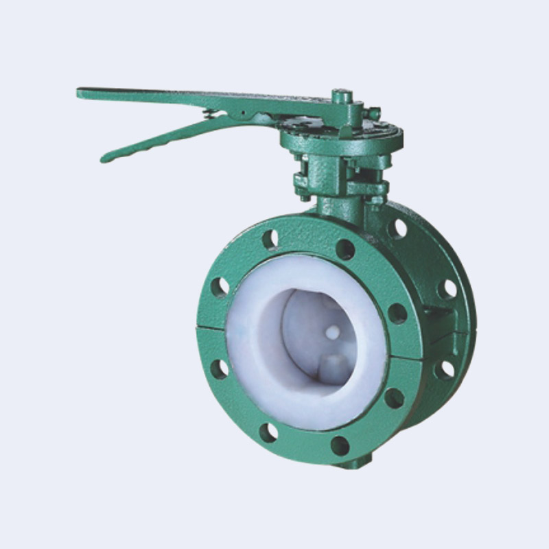 Fluorine lined manual flange butterfly valve