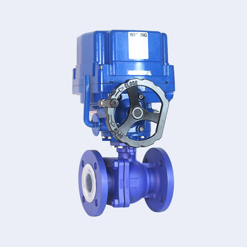 Fluorine lined electric ball valve