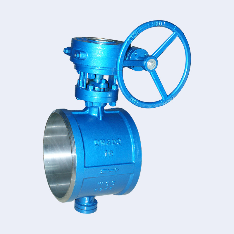 Worm gear welding butterfly valve