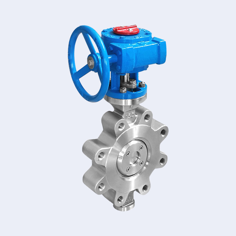 Worm gear wafer butterfly valve 