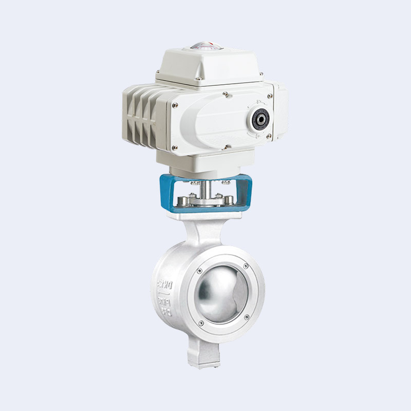 Electric V-shaped cut-off ball valve