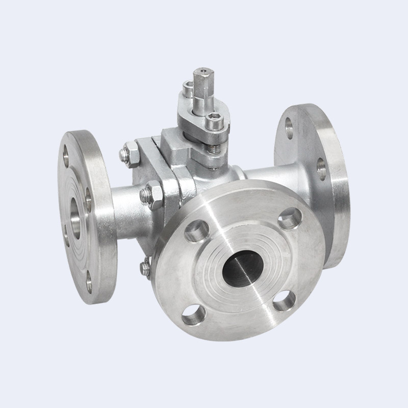 Flange three-way ball valve