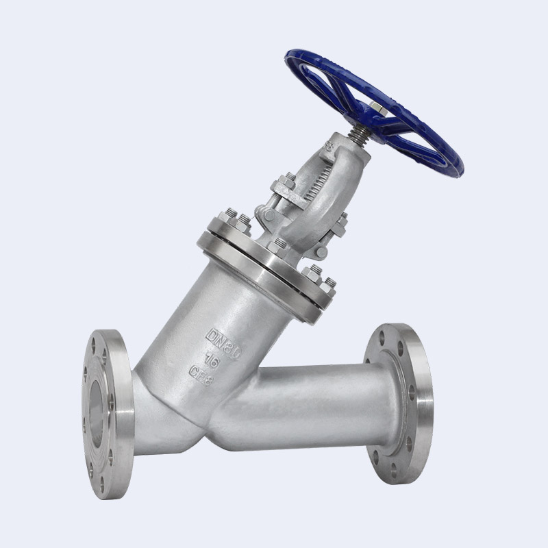 Y-shaped globe valve