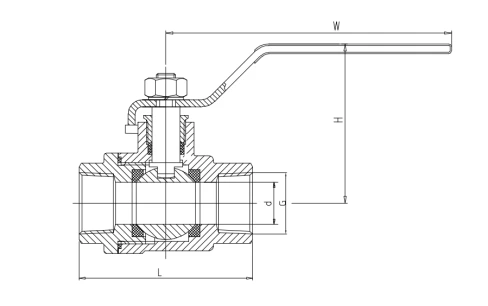 Two-Piece Threaded Ball Valve 2000 WOG