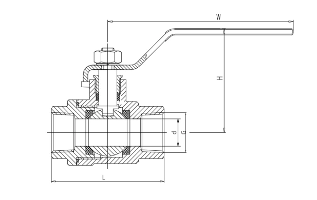 Two-Piece Threaded Ball Valve 1000 WOG